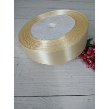 Лента атласная однотонная 2,5 см*25 ярдов цв. айвори 08, цена за 5 м